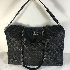 Chanel Large 2way Black Caviar  Tote Shoulder Bag